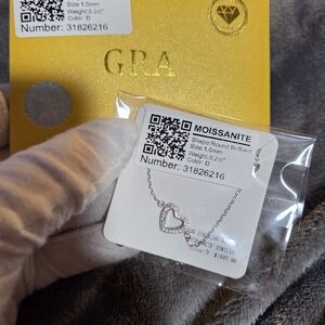 Moissanite Heart Necklace in Silver